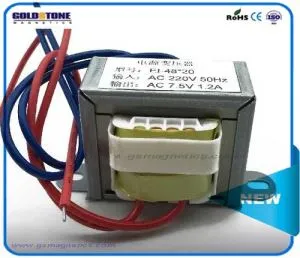 Mengkhususkan diri dalam pasokan frekuensi rendah EI48 persegi daya transformator 220V giliran 7.5V kecil Home